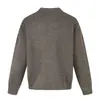 Yidao Vintage Otoño 2026 Nueva Colección: Suéter cárdigan de punto de color sólido retro americano, corte holgado, con botones, para hombre