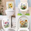Planta Flor Tampa de Vaso Sanitário Adesivo Decorativo Janela de Banheiro Vidro Flor Borboleta Removível PVC Adesivo de Parede para Cabelo