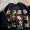 Camisetas Impresas con Pegatinas de Gatos Lindos Marca Coreana Transfronterizo Modal Sh