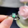 Anillo de esmeralda natural apertura principal piedra preciosa 4x 6 mm directo de fábrica venta al por mayor gema natural soporte de inspección