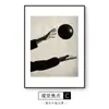 Pintura Decorativa Minimalista Moderna Fotografía Figura Blanco y Negro Esfera Pintura Colgante Entrada Sala de Estar Pared de Fondo Estudio Mural