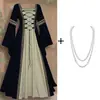 Vestido de Encaje de Manga Larga Popular Europeo y Americano 2025 Gótico Retro Medieval Ropa de Escenario para Mujer
