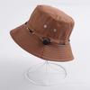 Sombrero de Verano para Viaje para Mujer Sombrero Parasol Estilo Coreano Sombrero Protector Solar de Ala Ancha Sombrero Plegable de Moda para Hombre Sombrero Cubeta con Cuerda
