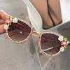 Lentes de Sol Florales de Diseño para Mujer - Estilo Urbano Adornado con Cristales