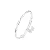 Pulsera de Mariposa Mobius y Flor de Loto de Plata Pura para Mujer, Estilo Joven de Moda, Pulsera de Tirar y Empujar Amor Entrelazado