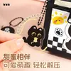 Llavero de Gato de Dibujos Animados en Acrílico Cadena de Cuentas de Gatito Negro Lindo Colgante Accesorios para Llavero Colgante para Mochila de Estudiante