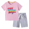 Camiseta para Niños 2026 Verano Nuevo Comercio Exterior Ropa para Niños Ins Estilo Coreano Algodón Manga Corta y Pantalones Cortos para Niños Conjunto de Dos Piezas