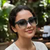 Óculos de Sol Quadrados Novos Personalizados Estilo Coreano da Moda para Homens e Mulheres, Óculos de Sol Versáteis Estilo Street Retro, Lentes Lisas