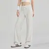 Nuevos pantalones de yoga de pierna ancha para mujer, pantalones de gimnasio rectos holgados para correr y entrenar, pantalones deportivos exteriores fluidos al por mayor