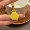 Colgante de oro con diseño de madre y bebé, con diamantes verdes, arena dorada y accesorios de bricolaje, colgante de seguridad, collar de cuerda tejida.