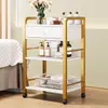 Carro para Herramientas de Ventosaterapia de Salón de Belleza Carrito Pequeño Estante de Almacenamiento Móvil Estante de Almacenamiento Ligero Multicapa Gabinete de Belleza para Uñas