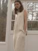 Gangas de Liquidación Vestido Camiseta sin Mangas Estilo Francés Simple con Abertura Trasera Elegante Vestido de Longitud Media para el Trabajo Ropa para Mujer