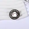 Broche de Fantasma de Halloween Emblema de Metal Acessórios para Roupas Pino de Lapela Padrão Geométrico Redondo Atacado de Fábrica