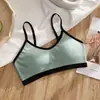 Nuevo Hilo Algodón Hebilla Trasera Wrap Ropa Interior Chica Deportes Sexy Sujetador de Tirantes Hermoso Chaleco Tubo Ropa Interior