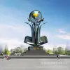 Escultura Grande de Acero Inoxidable Personalizada Paisaje Exterior Campus Espejo Metal Galería Anillo Anillo Ciervo en Spray Adornos