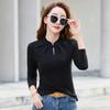 Outono e Inverno nova blusa de base estilo coreano feminina nova T-shirt de manga comprida espessa estilo chinês cor sólida Roupas de topo estilo nacional entrega única