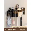Portacepillos de dientes de madera maciza estilo vintage, montado en la pared, gran capacidad, estante de almacenamiento compartimentado, portavasos para enjuague bucal para baño sin taladro