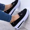Calçados Femininos Plus Size de Comércio Exterior Primavera Amazon Cor Sólida Loafers com Cadarço Frontal Slip-on Fábrica Ponto de Venda Dropshipping