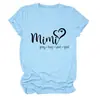 Amazon Ebay Estación Independiente Camiseta Cómoda y Versátil para Mujer Mimi Pray Hug Love Cuello Redondo Manga Corta