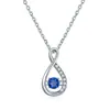 Corrente de Clavícula de Cristal Austríaco Amazon Transfronteiriça Colar Azul Simples Presente de Dia das Mães Amor Infinito