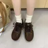 Zapatos Forrest Gump para mujer 2026 nuevo estilo con cordones suela blanda estampado de leopardo bloques de color retro Maillard versátiles planos ligeros transpirables