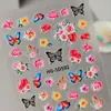 Pegatinas para uñas con diseño floral y de mariposas transfronterizas, diseños surtidos, lote mixto, 3D, diseños vibrantes de mariposas y flores, pegatinas de uñas DIY, estilo HG