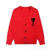 Suéter de Tricô Vermelho Tendência Nova Am* Ano Novo, Estilo Unissex, Jaqueta Cardigan de Tricô com Coração Grande