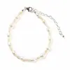 Pulseira de pérolas de água doce naturais para mulheres, design de nicho, pulseira de contas de alta qualidade, elegante e ajustável, luxo leve