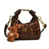 Diseño de Nicho Bolso de Dumpling de Moda para Mujer Otoño 2025 Nuevo Estilo Estampado de Leopardo Lujo Accesible Color de Contraste Bolso de Hombro Único Cruzado
