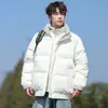 Chaqueta de Invierno Acolchada Cálida con Cuello Alto, Diseño Falso de Dos Piezas, Cuadros Patchwork, Chaqueta de Algodón Versátil y de Moda para Hombre, Ropa de Abrigo para Pareja