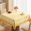 Mantel Cuadrado Estilo Crema Modelo Nuevo 2026 Impermeable a Prueba de Aceite Lavable PVC Mantel para Mesa Cuadros Antideslizante Cubierta para Mesa de Café