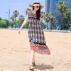 Vestido de Verão Elegante para Mãe de Alta Qualidade Exquisito Vestido de Algodão Seda de Xangai 2026 Nova Moda Vestido Evasê para Férias na Praia