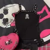 Chaleco Bordado Calavera Gótica Estilo Ins Transfronterizo Europeo y Americano Remache Personalizado Chaleco para Mujer Streetwear Sexy Chica Caliente