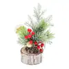 Árbol de Navidad de escritorio nuevo Amazon 2026, decoraciones navideñas, adornos para el hogar, árbol de madera con corteza de PE realista