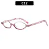 Nuevas gafas de sol de media montura estilo ojo de gato europeas y americanas de moda, montura ovalada pequeña a la moda, estilo de celebridad de internet, gafas de sol de aspecto natural
