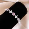 Pulsera de Flor de Circonia de Moda Estilo Coreano, Sensación de Lujo Ligero y Alta Gama, Joyería Exquisita y de Moda para el Día a Día con un Diseño Único