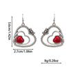 Pendientes de turquesa azul con diseño artesanal europeo y americano, estilo retro étnico, de plata antigua de Yunnan para mujer.