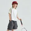 Camiseta Deportiva de Manga Corta de Malla Transpirable Zhiji para Niños y Niñas, Camiseta Raglán con Protección Solar para Exteriores, Top Ligero de Secado Rápido