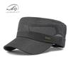Sombrero de copa plana para hombre, de verano, para exteriores, con protección solar, informal, de malla completa, transpirable, estilo militar coreano.