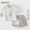 Roupas de Verão para Bebê, Algodão Puro Classe A, Camiseta de Verão Fina e Shorts, Conjunto de Shorts de Manga Curta para Bebê, Conjunto Separado para Sair