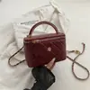 Bolso Cubo de Moda Retro Portátil para Mujer 2026 Nuevo Estilo Pequeño Fragante Cuadrícula de Diamantes Cadena Bolso de Hombro Único Bolso Cruzado Versátil
