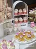 Nova Mesa de Sobremesas Branca Prateleira Madeira Acrílico Branco Suporte de Exibição Mesa Decoração Conjunto de Dez Peças