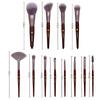 12 pincel de maquiagem de uva pequena conjunto completo de pó solto blush sombra pincel beleza maquiagem com cabo de madeira vermelha escova macia em estoque