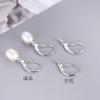 Pendientes Transfronterizos Nuevos de Plata S925 con Perlas de Agua Dulce Estilo Coreano Moda Pendientes Simples Ganchos para Oreja Fabricante de Accesorios DIY