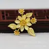 Hongxing Joias DIY Cobre Cor Dourada 24K Conserva Cor 27*27mm Flor e Folha Acessórios Materiais Artesanais Grampo de Cabelo B1229