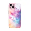 Estilo Femenino de Ensueño Gradiente Artístico de Acuarela Manzana 17Pm Funda de Vidrio Brillante para Teléfono Al por Mayor Iphone18Pro