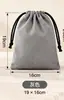 Stock Listo Bolsa de Franela con Cordón Beige Negro Gris Múltiples Tamaños Disponibles Bolsa de Almacenamiento con Cordón Bolsa para Empaquetar Regalos de Joyería