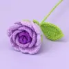 Productos Terminados Hechos a Mano Transfronterizo Simulación Nuevo Estilo Hilo de Algodón Ramo de Rosa Tailandesa Tejido de Lana Flor Ganchillo Ramo Venta al por Mayor
