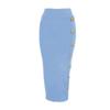 Amazon AliExpress Venta Caliente Falda Vendaje Midi Hilera Sencilla Hebilla Metálica Moda Elegante Combinable Falda de Cadera
