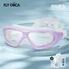Gafas de Natación de Silicona, Marco Grande Electroplateado de Alta Definición, Antivaho, Impermeables, con Tapones para los Oídos Integrados, Gafas de Natación Unisex